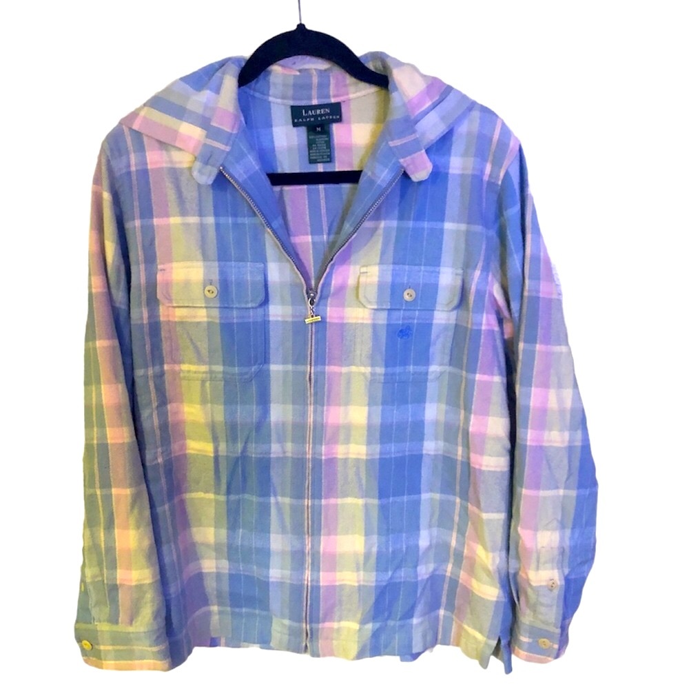 Lauren Ralph Lauren full zipper front Shirt/ Light Jacket Super Soft Size M
